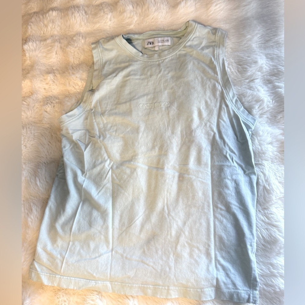 Preowned , Zara Boys Tank Top, Light green, Size 10